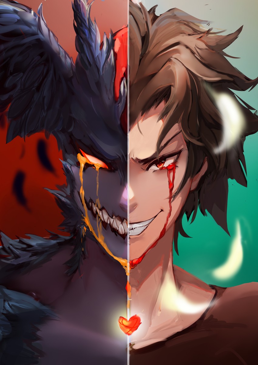 fudou akira and devilman (devilman and 1 more) drawn by 1274433817