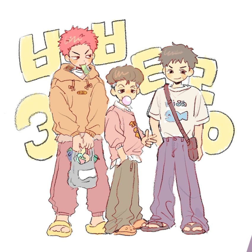 sakuragi hanamichi, miyagi ryouta, and mitsui hisashi (slam dunk) drawn by cops_manual