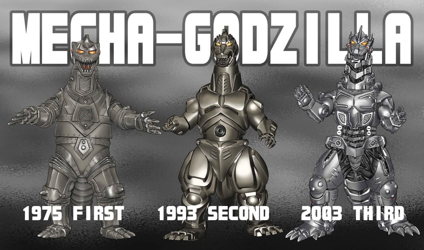 mechagodzilla, kiryu, and mechagodzilla 2 (godzilla and 5 more) drawn by satoru33
