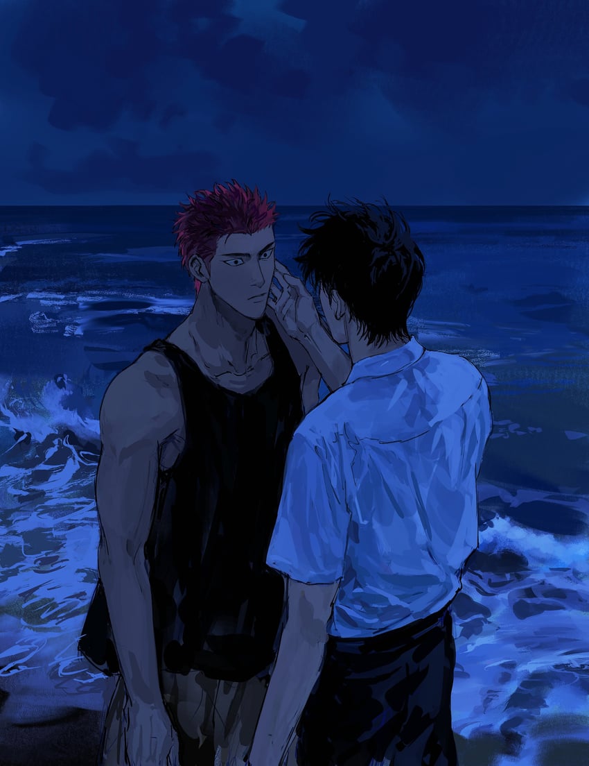 sakuragi hanamichi and rukawa kaede (slam dunk) drawn by mukur_sd