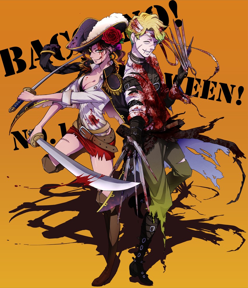 maria barcelito and tick jefferson (baccano!) drawn by nakumonaga_uma