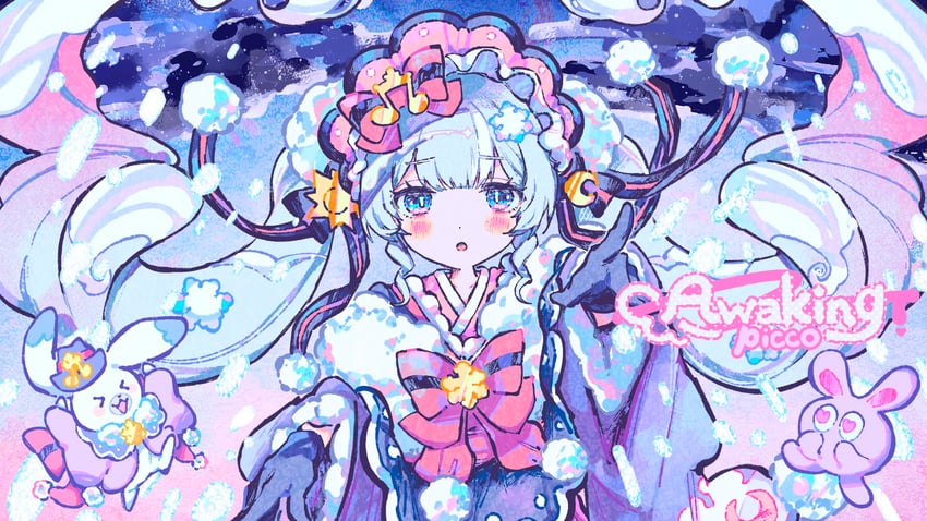 hatsune miku, yuki miku, and rabbit yukine (vocaloid) drawn by kiato