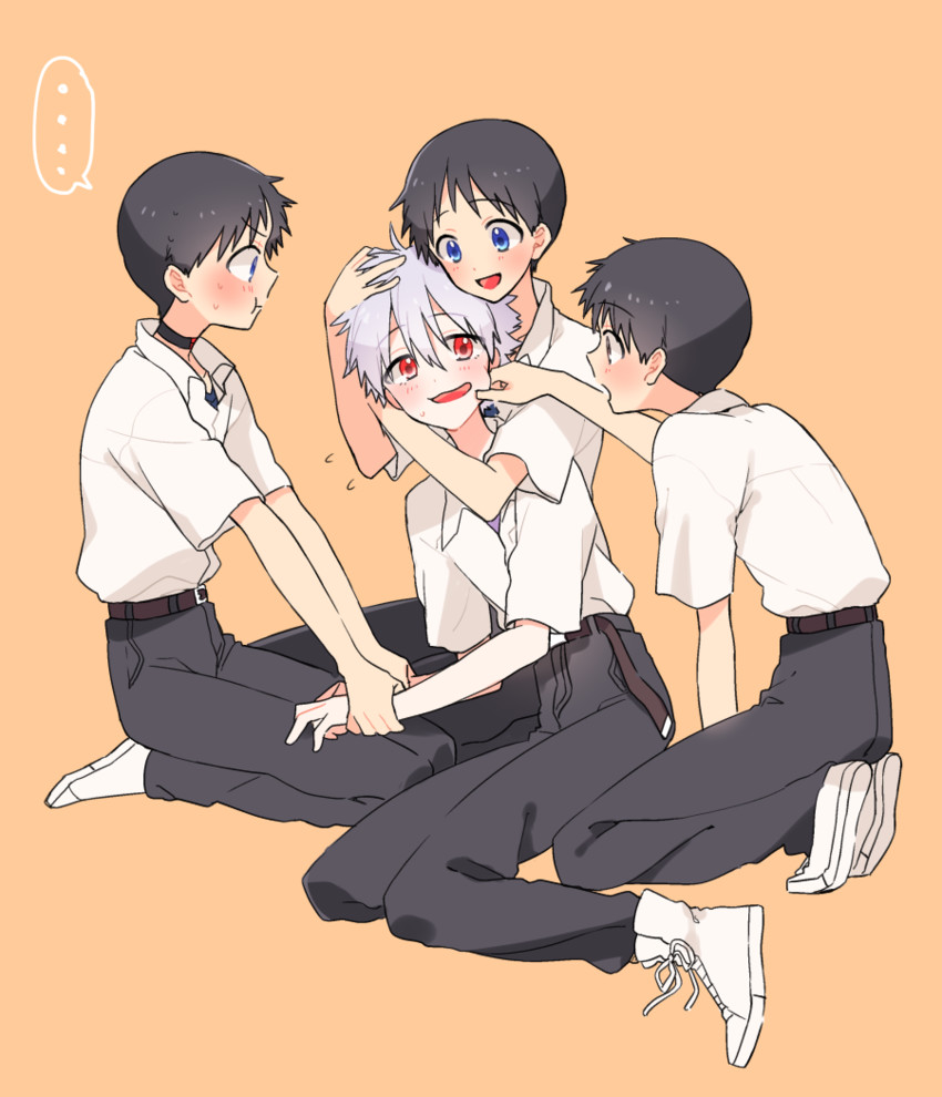 ikari shinji and nagisa kaworu (neon genesis evangelion and 2 more) drawn by plico_(nicoma)