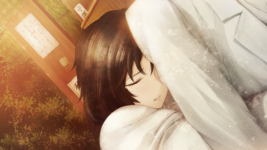okabe rintarou and urushibara luka (steins;gate) drawn by huke