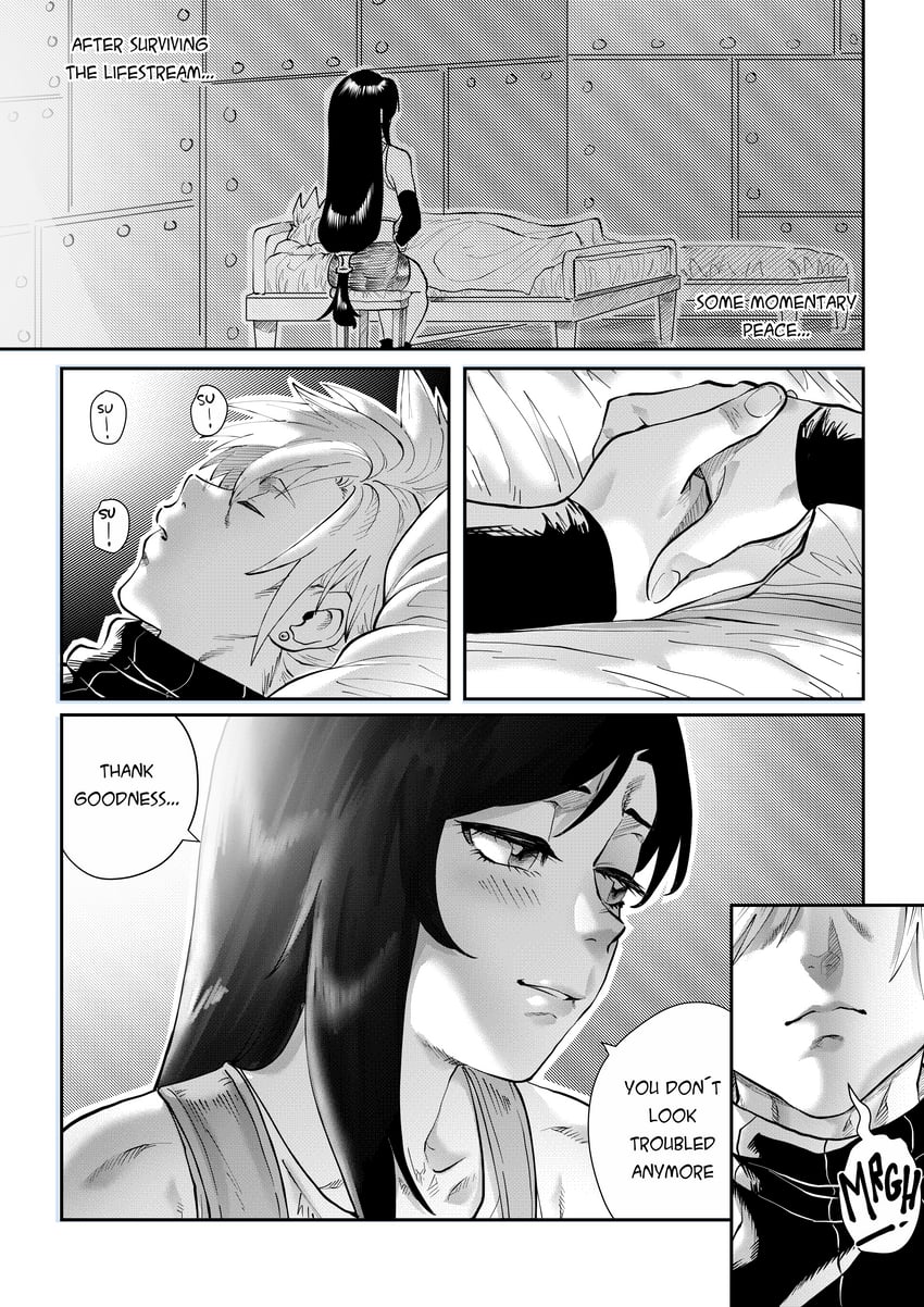 tifa lockhart and cloud strife (final fantasy and 1 more) drawn by aarokira