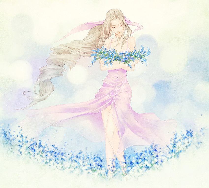 aerith gainsborough (final fantasy and 1 more) drawn by yui_(nightflight)
