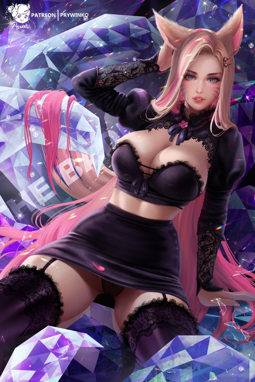 ahri and k/da ahri (league of legends) drawn by prywinko