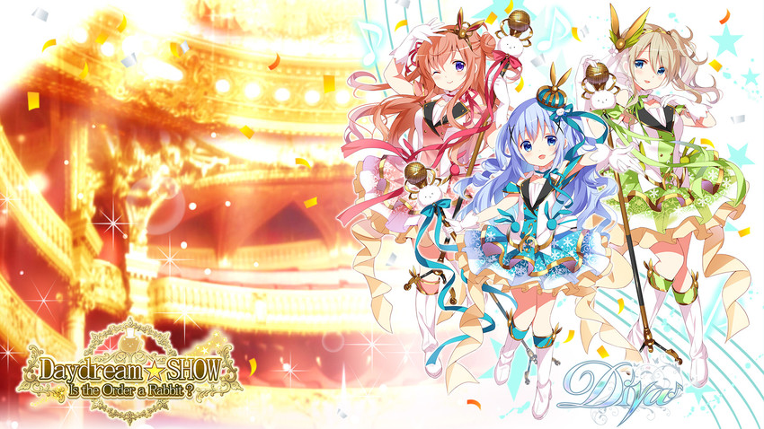 kafuu chino, tippy, aoyama blue mountain, and hoto mocha (gochuumon wa usagi desu ka? and 1 more) drawn by koi_(koisan)