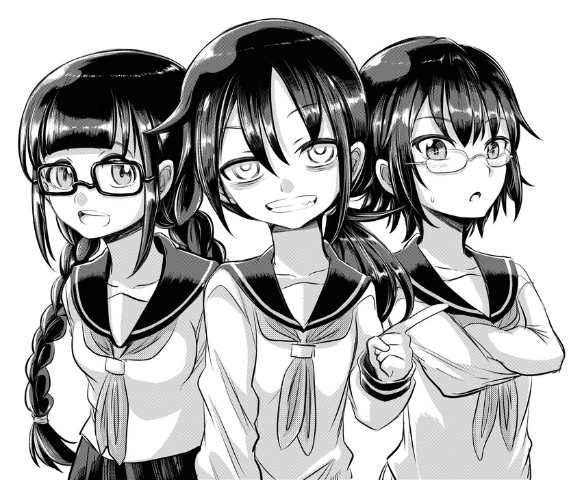 kuroki tomoko, naruse yuu, and komiyama kotomi (watashi ga motenai no wa dou kangaetemo omaera ga warui!) drawn by zatou_(kirsakizato)