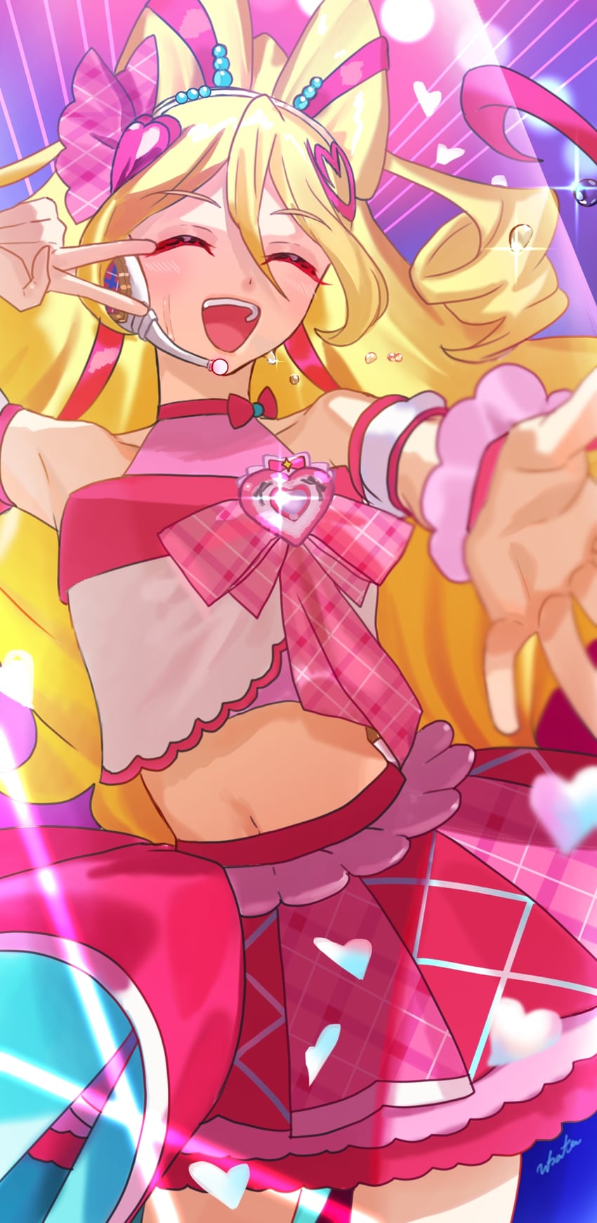 sakura uta and cure idol (precure and 1 more) drawn by n-bata