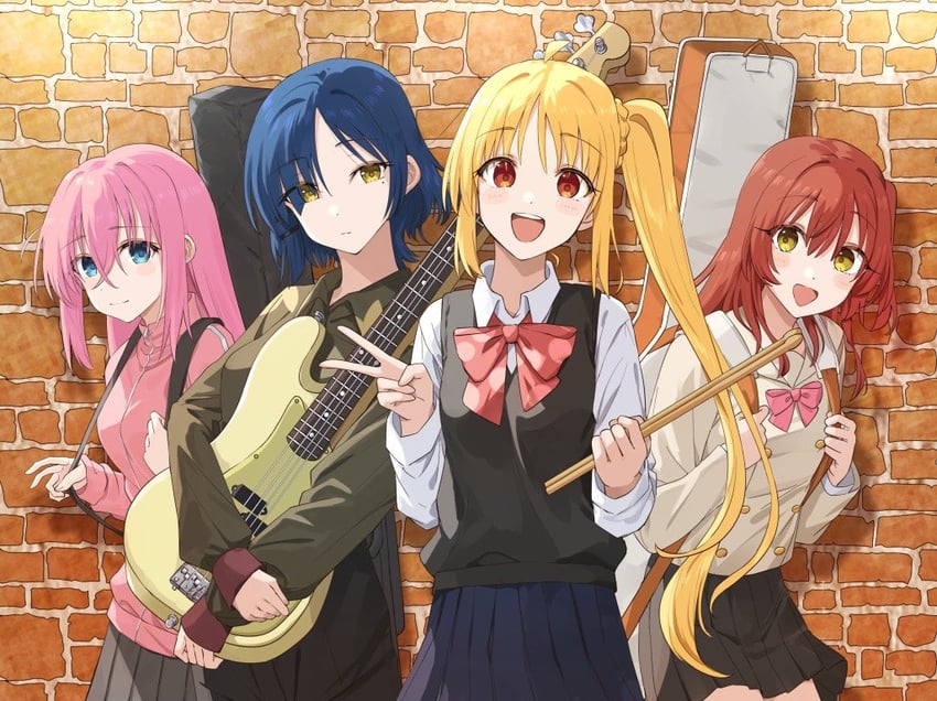 gotoh hitori, kita ikuyo, ijichi nijika, and yamada ryo (bocchi the rock!) drawn by kanaria_hisagi