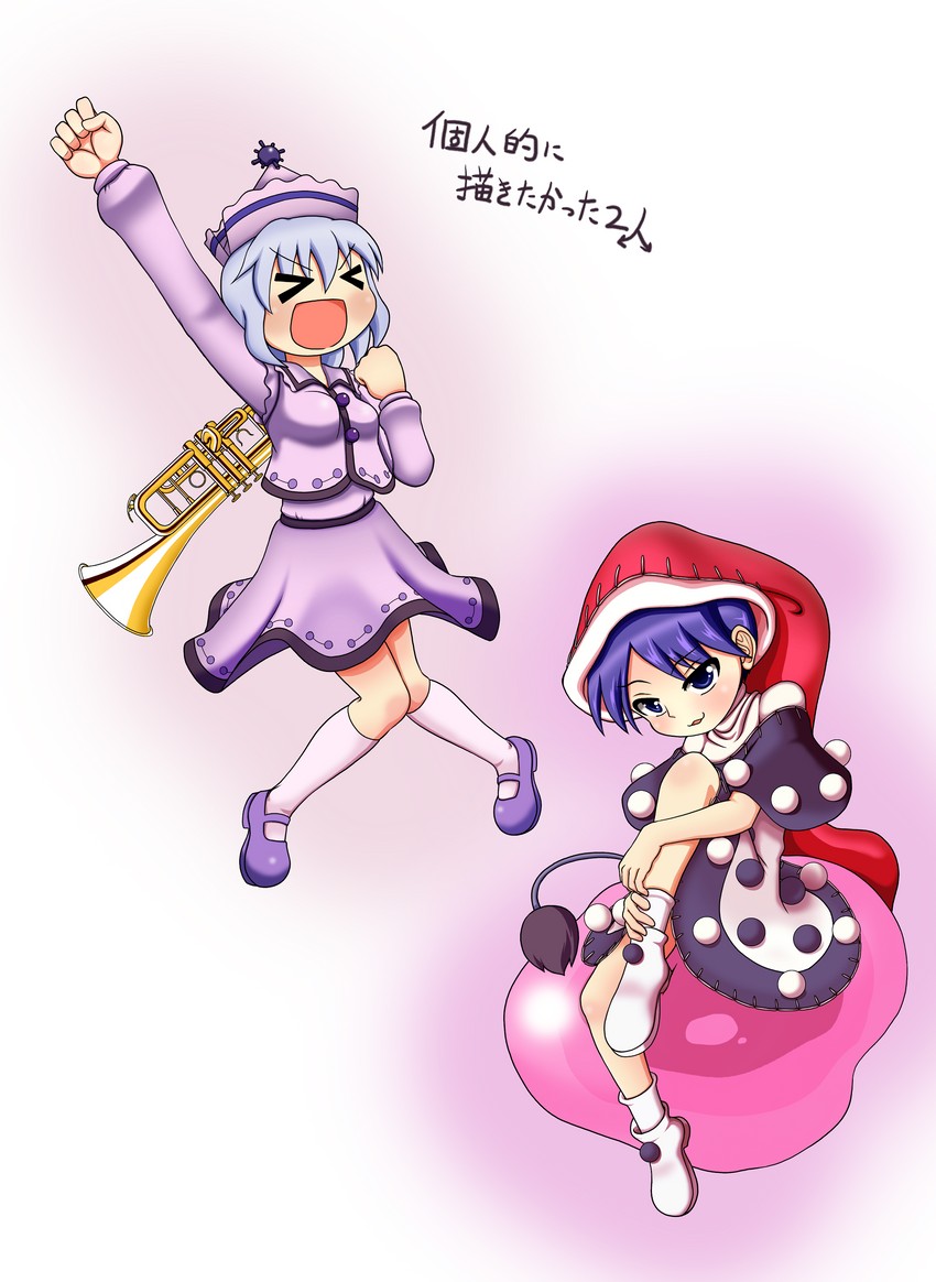 doremy sweet and merlin prismriver (touhou) drawn by rakugaki-biyori
