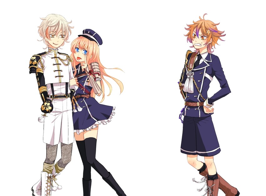midare toushirou, gotou toushirou, and monoyoshi sadamune (touken ranbu) drawn by retro26