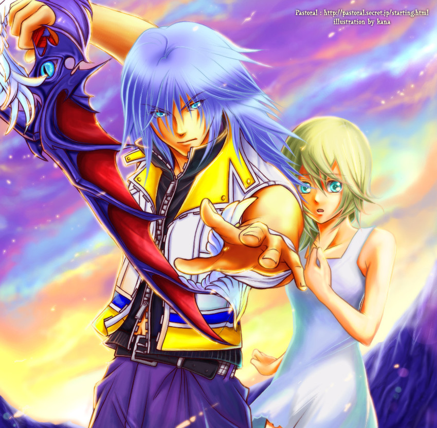 riku and namine (kingdom hearts and 1 more) drawn by pastoral