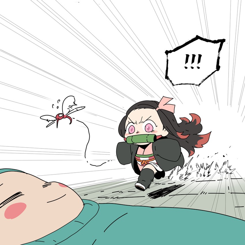 kamado nezuko and kamado tanjirou (kimetsu no yaiba) drawn by artofmiin