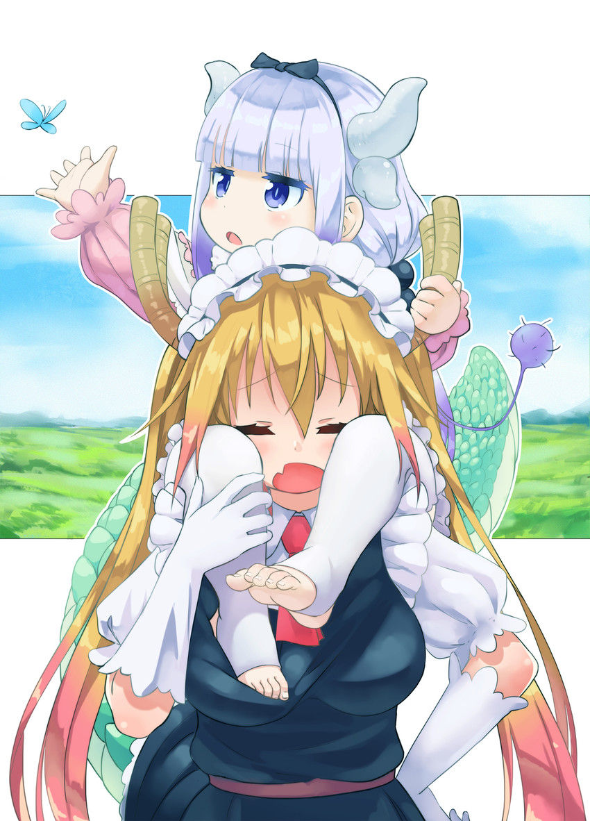 kanna kamui and tohru (kobayashi-san chi no maidragon) drawn by songchuan_li