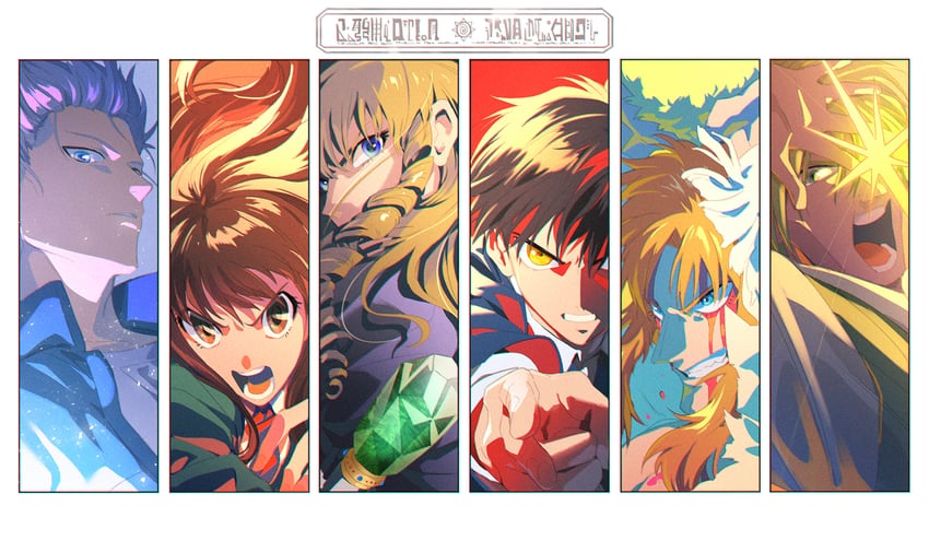 takamine kiyomaro, sherry belmont, oumi megumi, parco folgore, kafka sunbeam, and 1 more (konjiki no gash!!) drawn by t_k_g