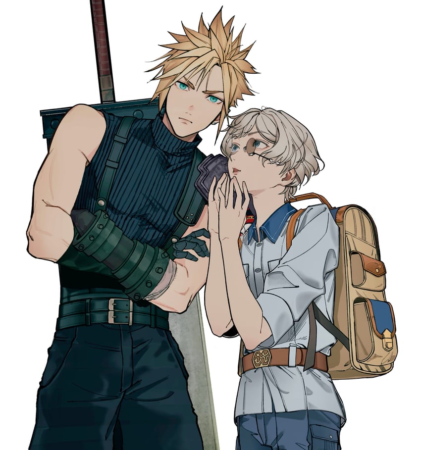 cloud strife and chadley (final fantasy and 3 more) drawn by haru_udon