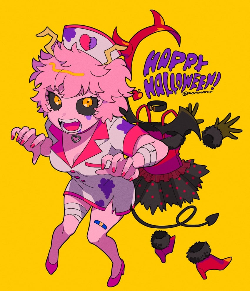 ashido mina and hagakure toru (boku no hero academia) drawn by mommorua