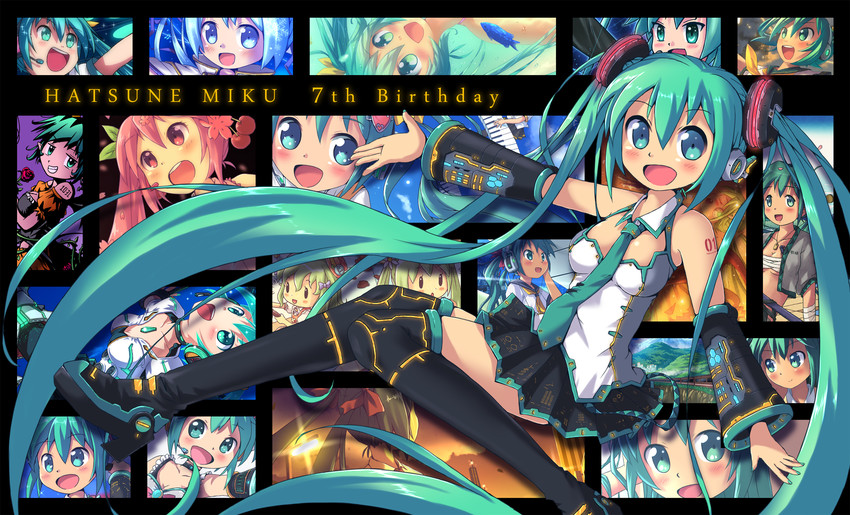 hatsune miku, yuki miku, and sakura miku (vocaloid) drawn by aki_(akisora_hiyori)