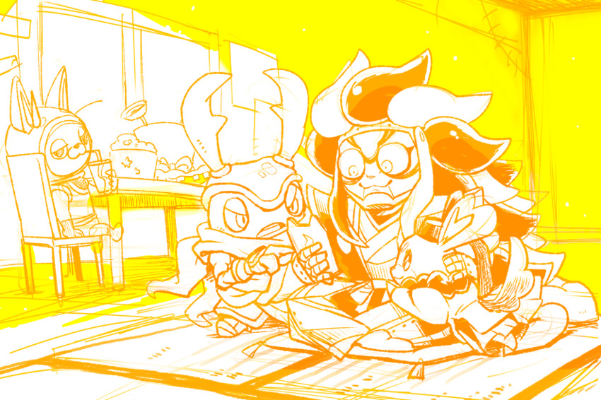 usapyon, zukyukyunta, wasurenbou, kuwanobushi, and kabukiroid (youkai watch) drawn by mintperil