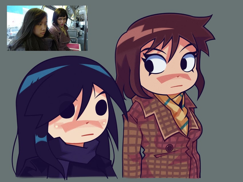 ramona flowers, knives chau, ellen wong, and mary elizabeth winstead (scott pilgrim and 1 more) drawn by laduxt