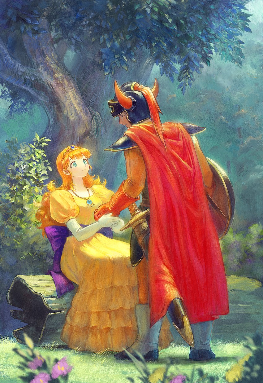 hero and princess laura (dragon quest and 1 more) drawn by yuza