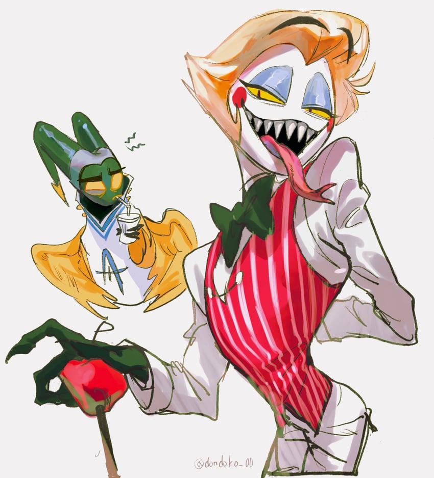 lucifer morningstar and adam (hazbin hotel) drawn by dondoko_00