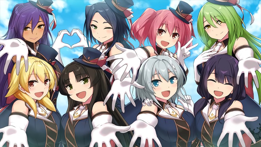 saion-ji enju, hanao akari, momochi myu, machiyuki ricka, fuma lily, and 4 more (moe! ninja girls)