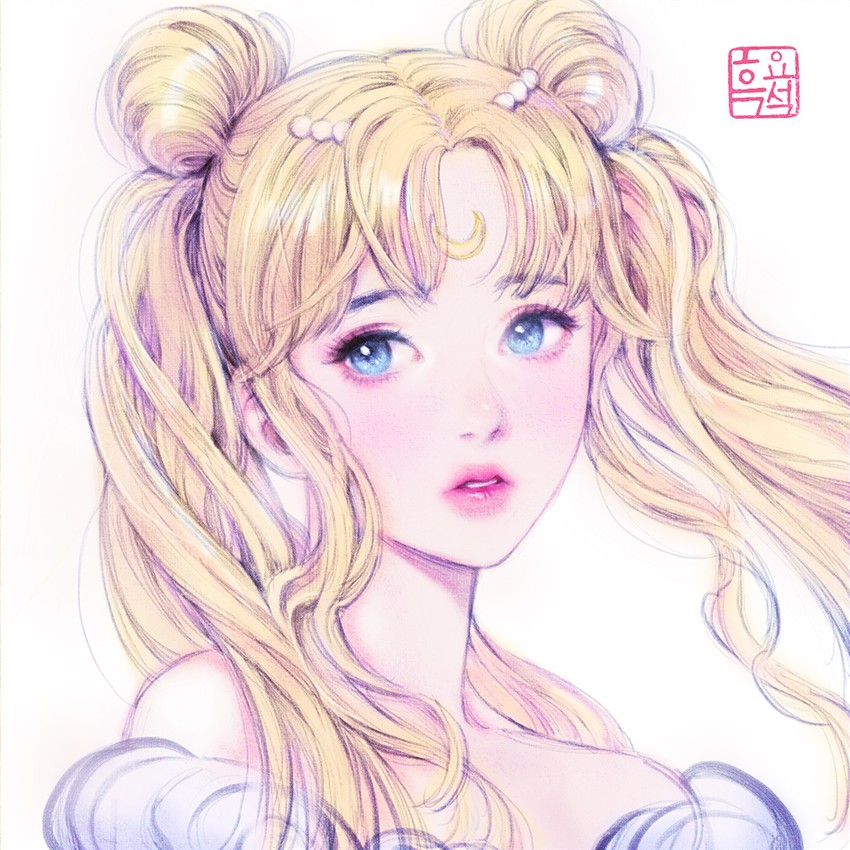 tsukino usagi and princess serenity (bishoujo senshi sailor moon) drawn by nayoung_wooh