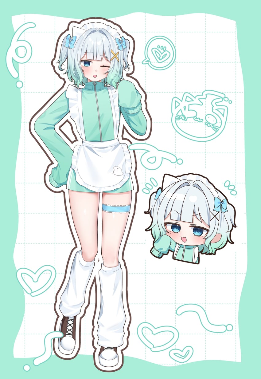 mint fantome and wisps (indie virtual youtuber) drawn by rei_illustrator