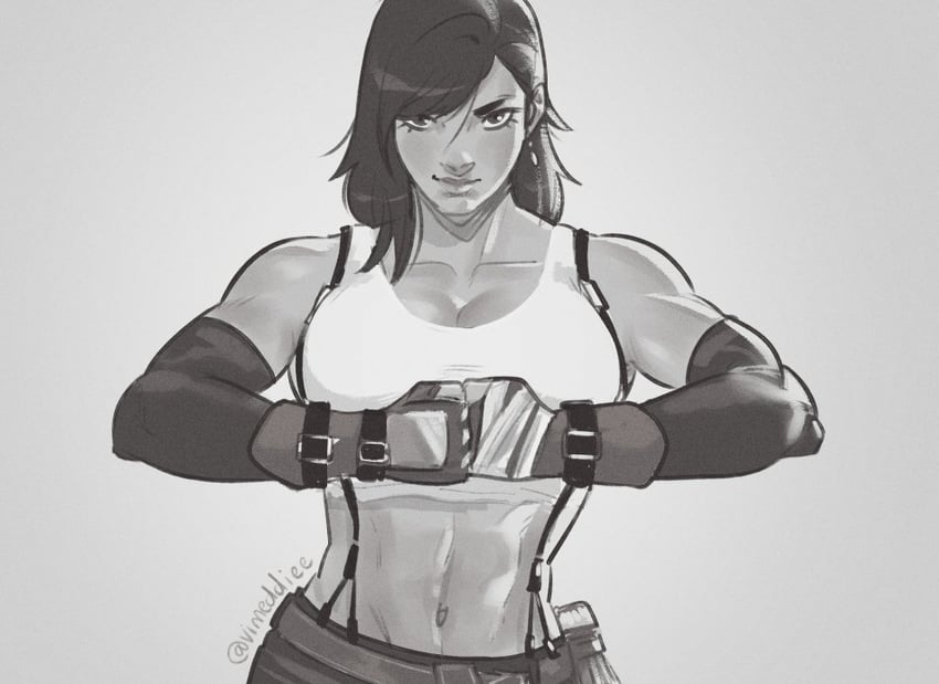 tifa lockhart (final fantasy and 1 more) drawn by vimeddiee