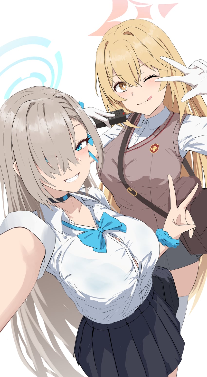 asuna and shokuhou misaki (blue archive and 2 more) drawn by silver_bullet_(ecc12_8)