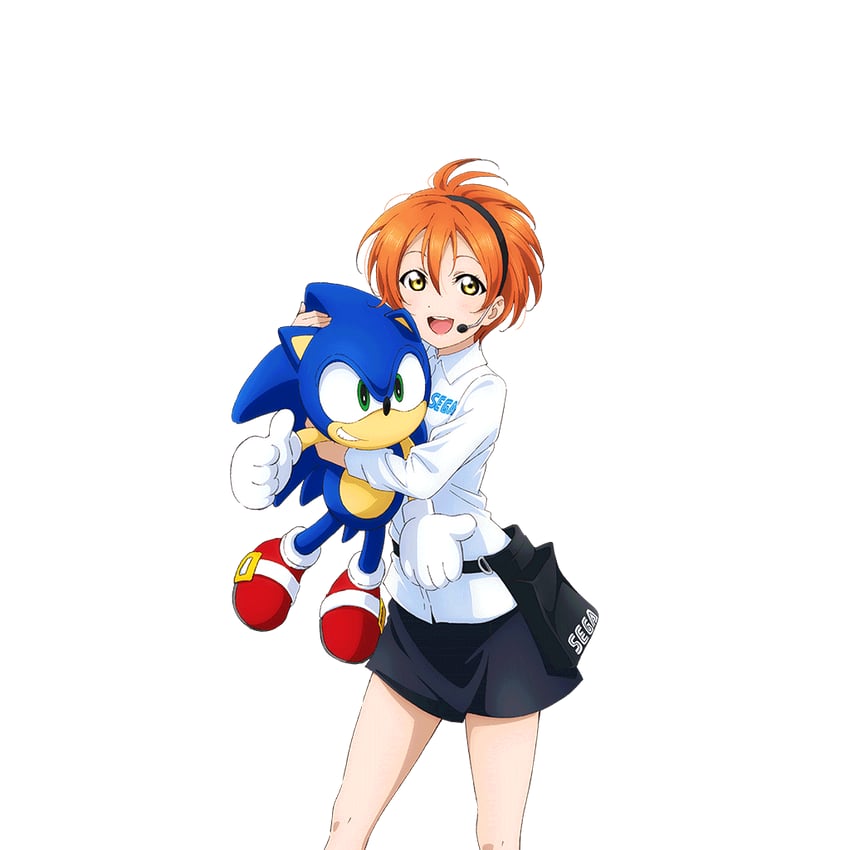 hoshizora rin and sonic the hedgehog (love live! and 4 more)