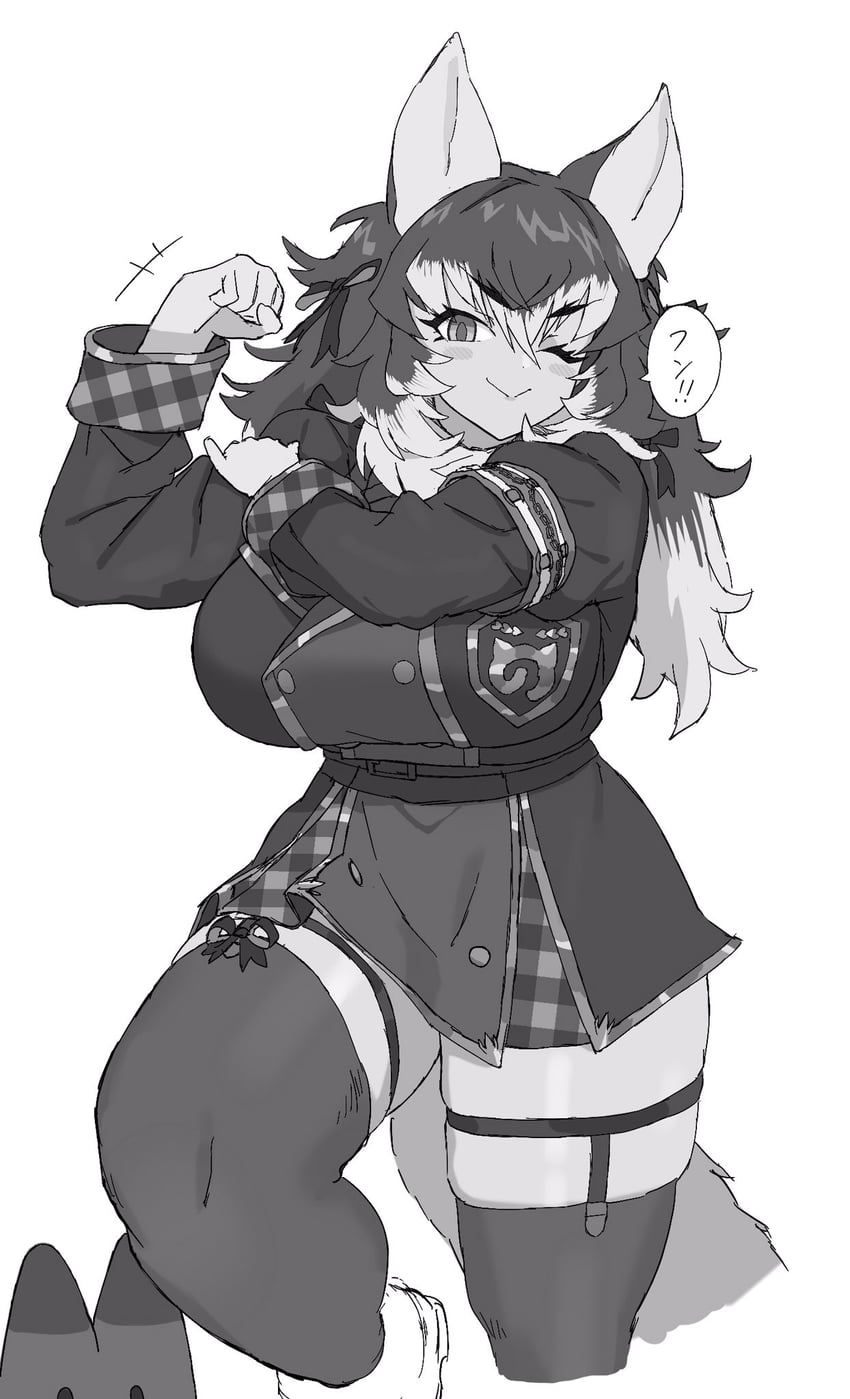 lucky beast and dire wolf (kemono friends and 1 more) drawn by kakanashi1