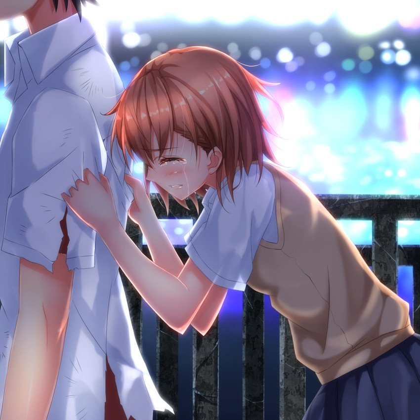 misaka mikoto and kamijou touma (toaru majutsu no index and 1 more) drawn by swordsouls