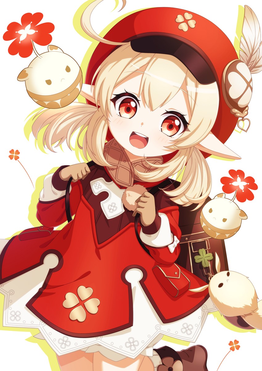 klee, dodoco, and jumpy dumpty (genshin impact) drawn by pochimaru_(marumaru_wanwan)