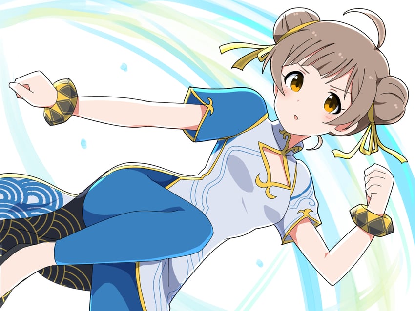 chun-li and hakozaki serika (idolmaster and 3 more) drawn by trinitro_t