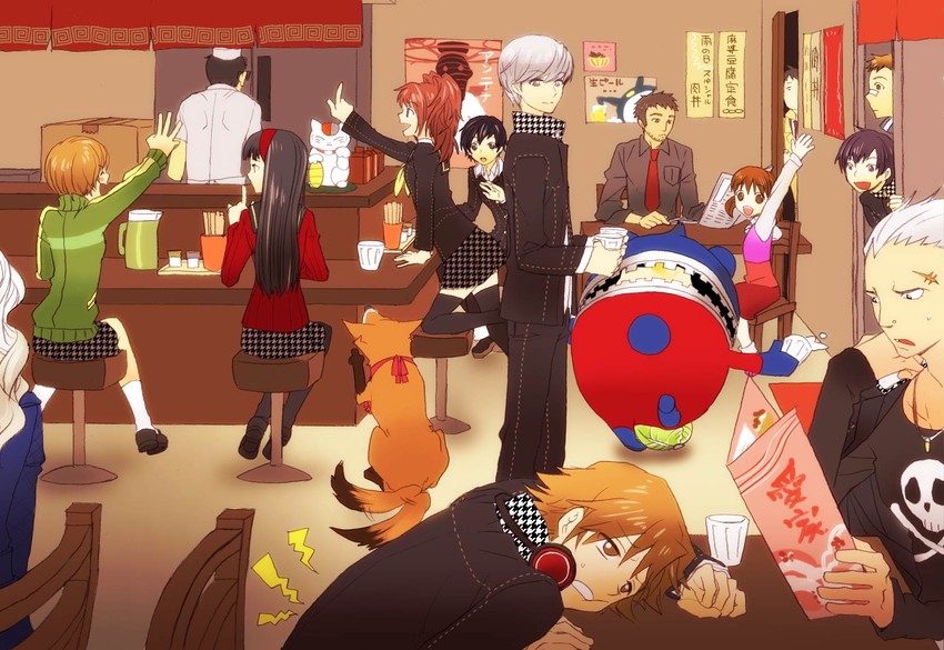 narukami yu, shirogane naoto, satonaka chie, kujikawa rise, amagi yukiko, and 10 more (persona and 1 more)