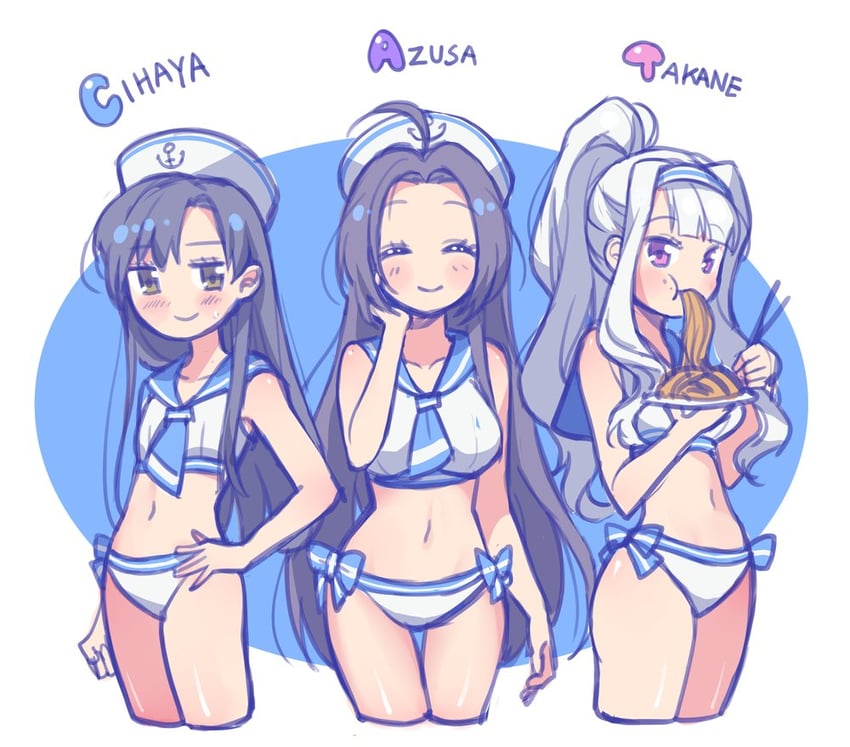 kisaragi chihaya, shijou takane, and miura azusa (idolmaster) drawn by 72producer