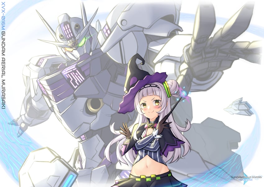 murasaki shion and gundam aerial (hololive and 4 more) drawn by pinguinkotak