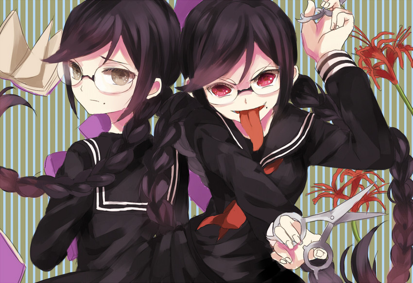 fukawa toko and genocider shou (danganronpa and 1 more) drawn by junekun