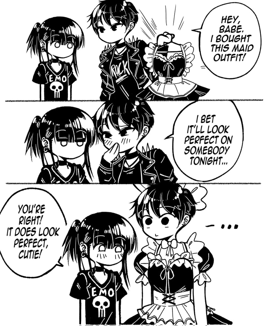 emo-girl and rock-girl (original) drawn by grs-