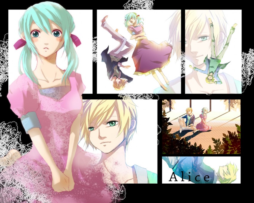 hatsune miku and kagamine len (vocaloid) drawn by atsuki_(astral_days)