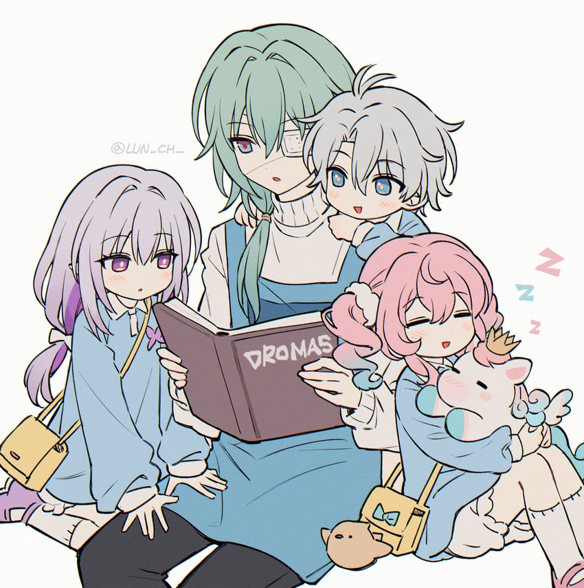 phainon, castorice, anaxa, hyacine, and little ica (honkai and 1 more) drawn by clunch