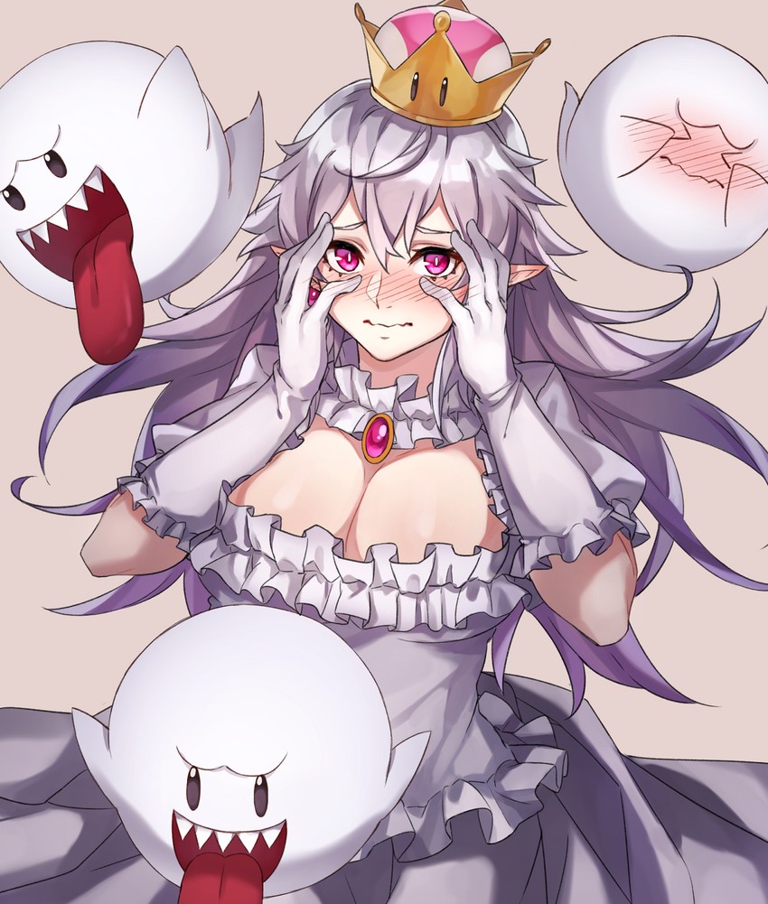 princess king boo and boo (mario and 2 more) drawn by kamu_(kamuuei)