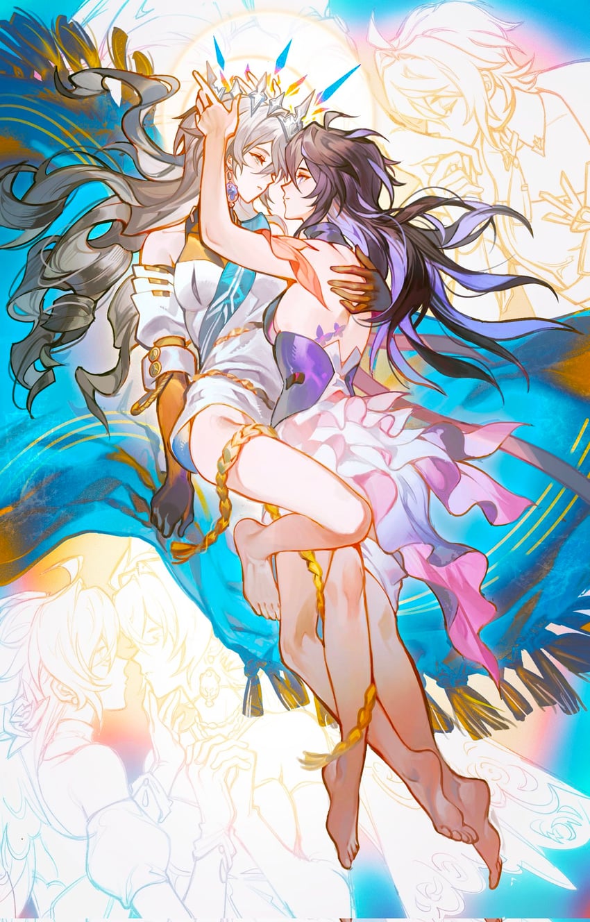 bronya rand and seele (honkai and 1 more) drawn by mie_xing
