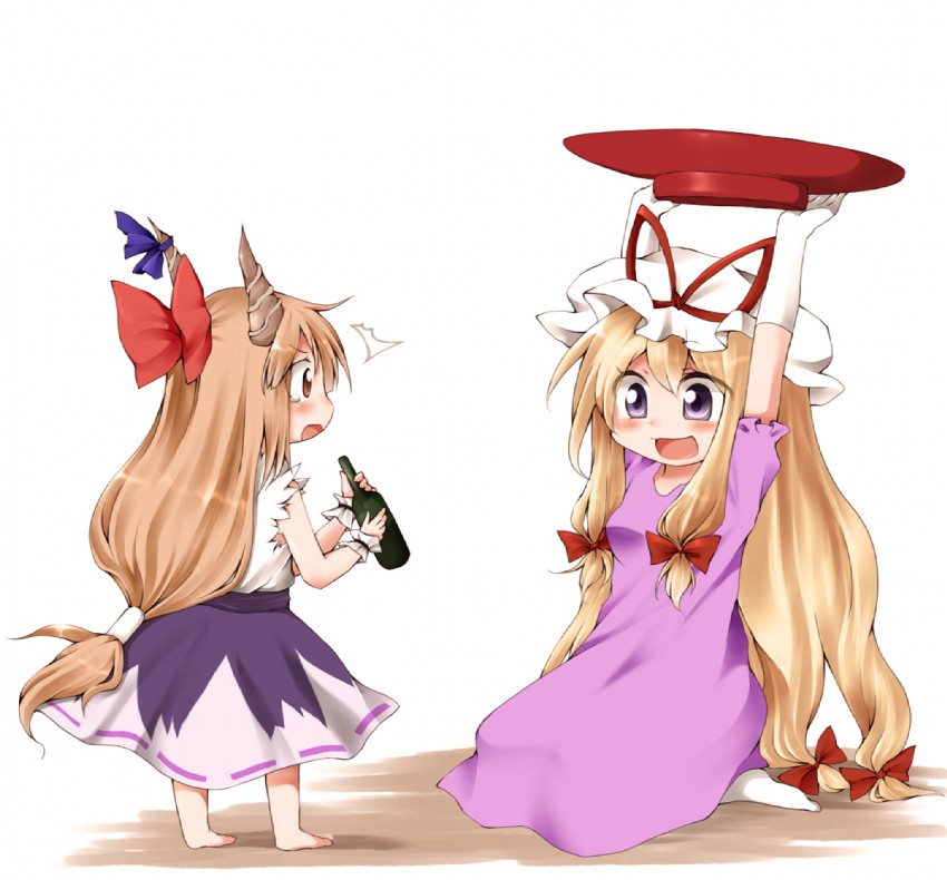 yakumo yukari and ibuki suika (touhou) drawn by nanana_(chicken_union)
