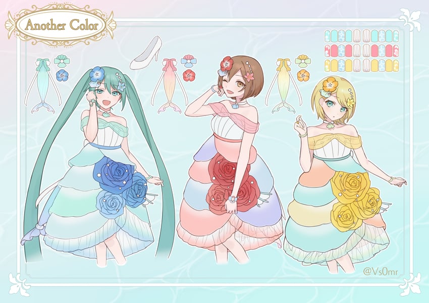 hatsune miku, kagamine rin, and meiko (vocaloid and 1 more) drawn by vs0mr