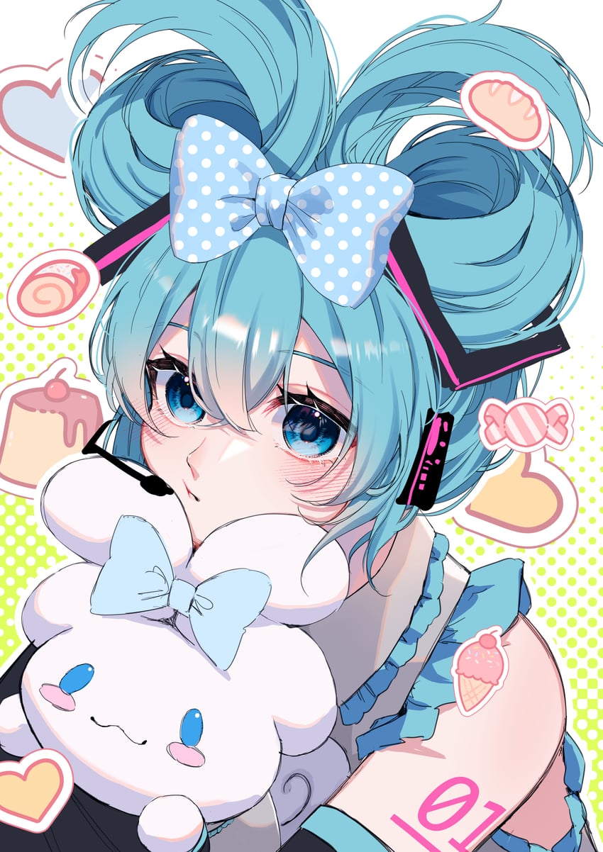 hatsune miku, cinnamoroll, and cinnamiku (vocaloid and 2 more) drawn by nao221y
